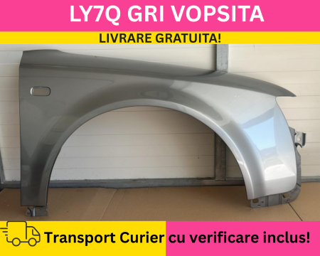 A4 B6 2000-2004 - Aripa fata dreapta Audi A4 B6 2000-2004 LY7Q Gri la culoare VOPSITA