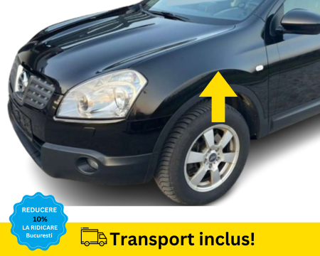 QASHQAI 2007-2013 - Aripa fata stanga Nissan Qashqai 2007-2010 Negru VOPSITA