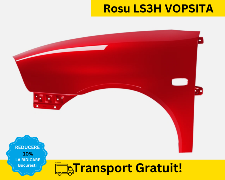 IBIZA CORDOBA 2002-2017 - Aripa fata stanga Seat Ibiza/Cordoba 6L 2002-2008 Rosu LS3H VOPSITA