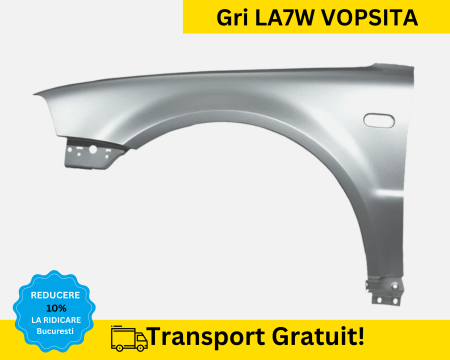 PASSAT B5 1998-2005 - Aripa fata stanga Volkswagen Passat B5 2000-2003 cu semnal Gri LA7W VOPSITA