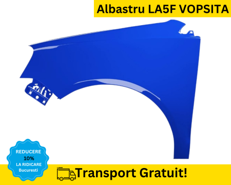 POLO 9N 2005-2009 - Aripa fata stanga Volkswagen Polo 9N 2005-2009 Albastru LA5F VOPSITA