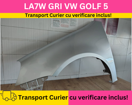 GOLF 5 V 2003-2008 - Aripa fata stanga Volkswagen Golf V 5 2003-2008 Hatchback VOPSITA Gri LA7W