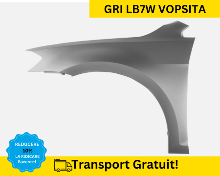 GOLF 7 VII 2012-2021 - Aripa fata stanga Volkswagen Golf VII 7 2012-2017 Gri LB7W VOPSITA