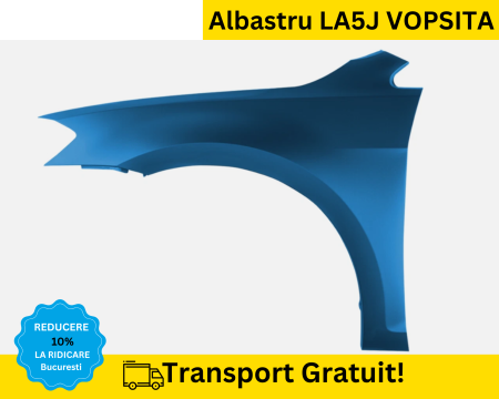 GOLF 7 VII 2012-2021 - Aripa fata stanga Volkswagen Golf VII 7 2012-2017 Albastru LA5J VOPSITA