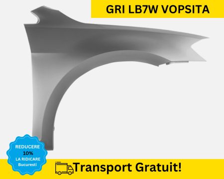 GOLF 7 VII 2012-2021 - Aripa fata dreapta Volkswagen Golf VII 7 2012-2017 Gri LB7W VOPSITA