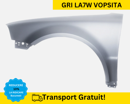 PASSAT B5 1998-2005 - Aripa fata stanga Volkswagen Passat B5 2000-2003 fara semnal Gri LA7W VOPSITA