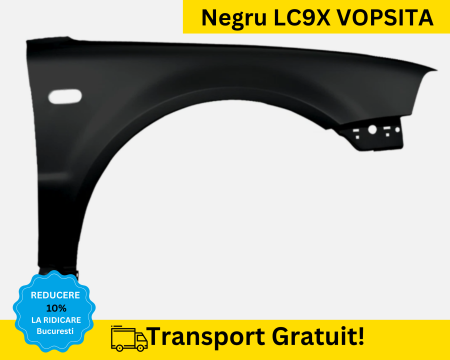 PASSAT B5 1998-2005 - Aripa fata dreapta Volkswagen Passat B5 2000-2003 cu semnal Negru LC9X VOPSITA