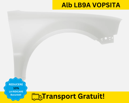 PASSAT B5 1998-2005 - Aripa fata dreapta Volkswagen Passat B5 2003-2005 fara semnal Alb LB9A VOPSITA