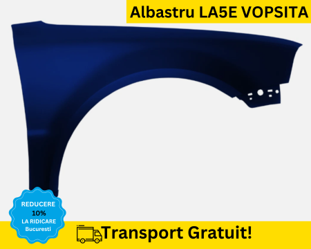 PASSAT B5 1998-2005 - Aripa fata dreapta Volkswagen Passat B5 2003-2005 fara semnal Albastru LA5E VOPSITA