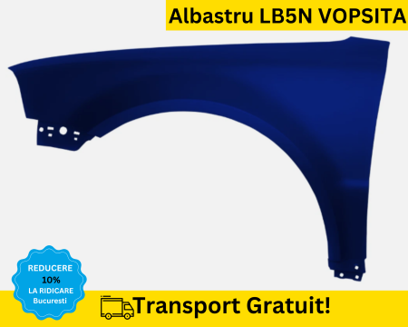 PASSAT B5 1998-2005 - Aripa fata stanga Volkswagen Passat B5 2003-2005 fara semnal Albastru LB5N VOPSITA