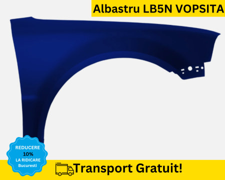 PASSAT B5 1998-2005 - Aripa fata dreapta Volkswagen Passat B5 2003-2005 fara semnal Albastru LB5N VOPSITA