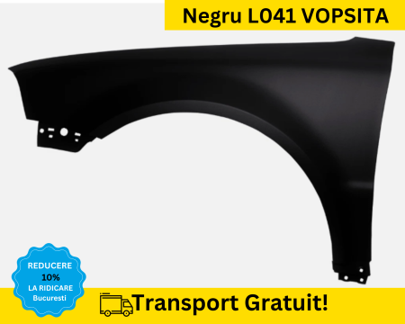 PASSAT B5 1998-2005 - Aripa fata stanga Volkswagen Passat B5 2003-2005 fara semnal Negru L041 VOPSITA