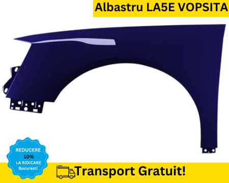 PASSAT B6 2005-2010 - Aripa fata stanga Volkswagen Passat B6 2005-2010 Albastru LA5E VOPSITA