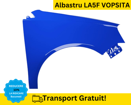 POLO 9N 2005-2009 - Aripa fata dreapta Volkswagen Polo 9N 2005-2009 Albastru LA5F VOPSITA