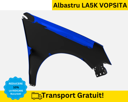 Aripa fata stanga Volkswagen Polo 9N 2005-2009 Albastru LA5K VOPSITA [1]