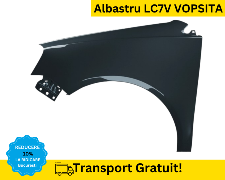 POLO 9N 2005-2009 - Aripa fata stanga Volkswagen Polo 9N 2005-2009 Albastru LC7V VOPSITA
