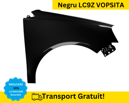 POLO 9N 2005-2009 - Aripa fata dreapta Volkswagen Polo 9N 2005-2009 Negru LC9Z VOPSITA