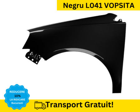 POLO 9N 2005-2009 - Aripa fata stanga Volkswagen Polo 9N 2005-2009 Negru L041 VOPSITA
