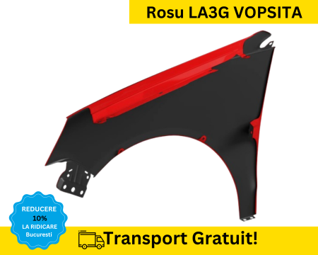 Aripa fata stanga Volkswagen Polo 9N 2005-2009 Rosu LA3G VOPSITA [1]