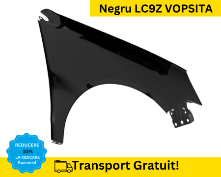 Aripa fata stanga Volkswagen Polo 9N 2005-2009 Negru LC9Z VOPSITA [1]