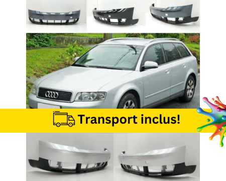 A4 B6 2000-2004 - Bara cu spoiler fata Audi A4 B6 2000-2004 Negru Gri Albastru Alb Rosu Verde vopsita la culoarea masini