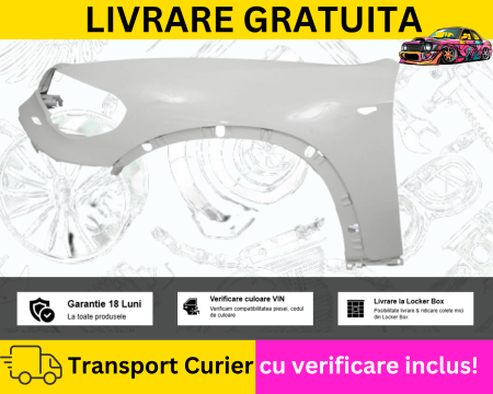 SERIA 3 E46 1998-2005 - Aripa stanga fata Alb 300 BMW X5 E70 2010-2013 FL Facelift cu spalator far VOPSITA Tu alegi culoarea
