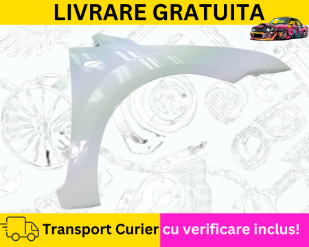 FOCUS MK2 2004-2008 - Aripa dreapta fata ALB Frozen Ford Focus MK2 II 2004-2008 cu gaura semnal VOPSITA TU Alegi culoarea