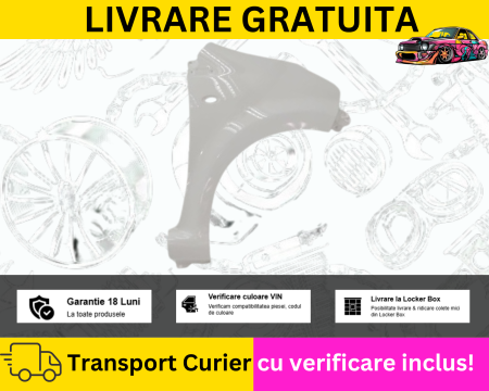 AYGO 2005-2014 - Aripa dreapta fata Alb Toyota Aygo 2005-2014 VOPSITA TU Alegi culoarea