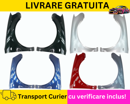 A3 8P 2003-2012 - Aripi fata Negru Gri Albastru Galben Rosu Verde Alb Auriu Audi A3 8P 2003-2008 VOPSITA TU Alegi culoarea