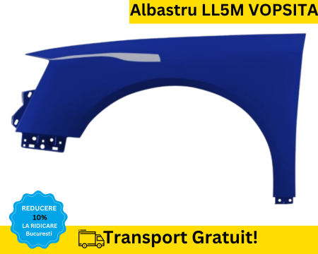 PASSAT B6 2005-2010 - Aripa stanga fata Volkswagen Passat B6 2005-2010 Albastru LL5M VOPSITA