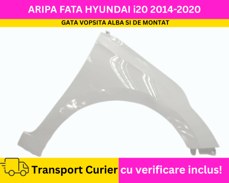 i20 2008-2020 - Aripa dreapta fata vopsita Alba PJW Hyundai i20 2014-2020