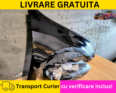GOLF 6 VI 2008-2012 - Aripa VOPSITA L041 Negru lucios cu Far dreapta fata VW Golf 6 VI Hatchback 2008-2012