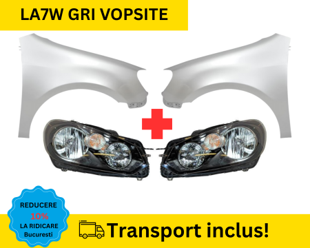 GOLF 6 VI 2008-2012 - Aripi cu Faruri VW Golf 6 VI Hatchback 2008-2012 LA7W Gri VOPSITE