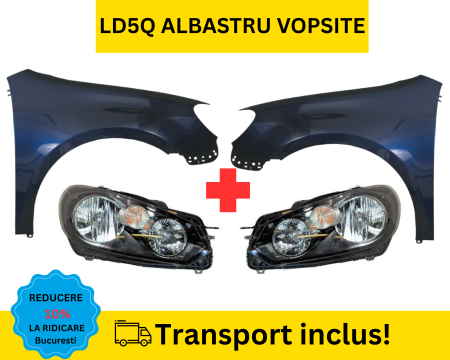 GOLF 6 VI 2008-2012 - Aripi cu Faruri VW Golf 6 VI Hatchback 2008-2012 LD5Q Albastru VOPSITE