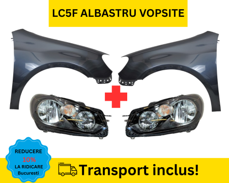 GOLF 6 VI 2008-2012 - Aripi cu Faruri VW Golf 6 VI Hatchback 2008-2012 LC5F Albastru VOPSITE