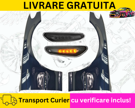 SERIA 3 E46 1998-2005 - Aripi fata + Semnalizatoare LED Albastru 317 Orientblau  BMW E46 2001-2005 FL Facelift VOPSITE Tu alegi culoarea