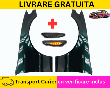 SERIA 3 E46 1998-2005 - Aripi + Semnalizatoare LED fata Verde 454 BMW E46 2001-2005 Facelift VOPSITE Tu alegi culoarea