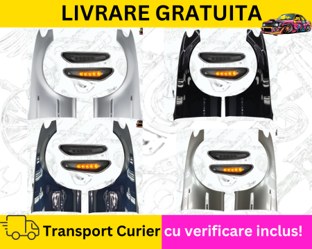 SERIA 3 E46 1998-2005 - Aripi fata + Semnalizatoare LED Negru Gri Albastru Alb Rosu Verde Auriu BMW E46 2001-2005 FL Facelift VOPSITE Tu alegi culoarea