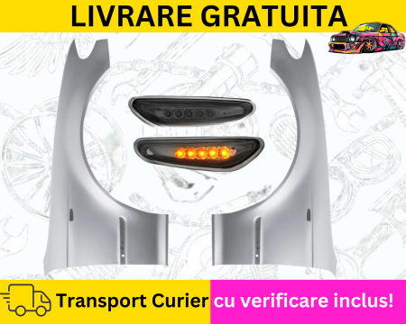 Aripi fata + Semnalizatoare LED Negru Gri Albastru Alb Rosu Verde Auriu BMW E46 2001-2005 FL Facelift VOPSITE Tu alegi culoarea [4]