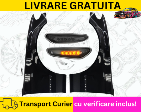 SERIA 3 E46 1998-2005 - Aripi + Semnalizatoare LED fata Negru (lucios) 475 668 BMW E46 2001-2005 Facelift VOPSITE Tu alegi culoarea