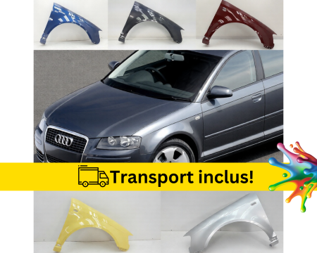 A3 8P 2003-2012 - Aripa fata Audi A3 8P 2008-2012 FSL Negru Gri Albastru Alb Maro Verde vopsita la culoarea masini