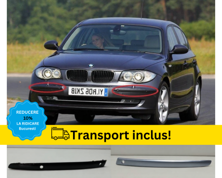 SERIA 1 E81 E82 E87 E88 - Bandou Bara fata BMW Seria1 E87 LCI 2007-2012 cu senzori parcare Alb Negru Rosu Gri Verde Albastru la culoarea masini VOPSIT
