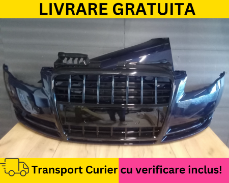A4 B7 2004-2007 - Bara + Aripa stanga + Grila radiator fata Audi A4 B7 2004-2007 LZ5A LZ5J Albastru la culoare VOPSITA