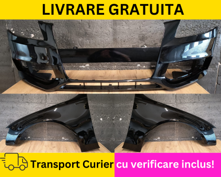 A4 B8 2007-2011 - Bara + Aripi fata VOPSITA Negru Lucios LY9B Audi A4 B8 2008-2011 + S-LINE
