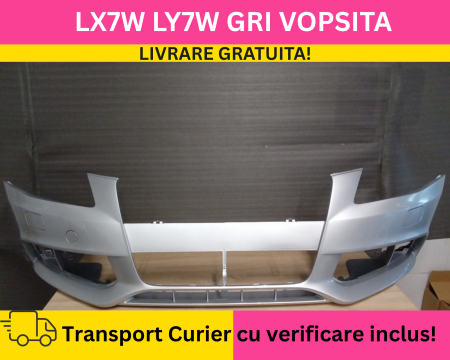 Bara fata Audi A4 B8 2008-2011 + S-LINE cu spalator far VOPSIT LX7W LY7W GRI