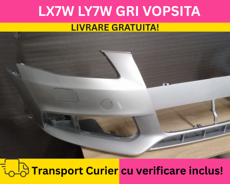 Bara fata Audi A4 B8 2008-2011 + S-LINE cu spalator far VOPSIT LX7W LY7W GRI [2]