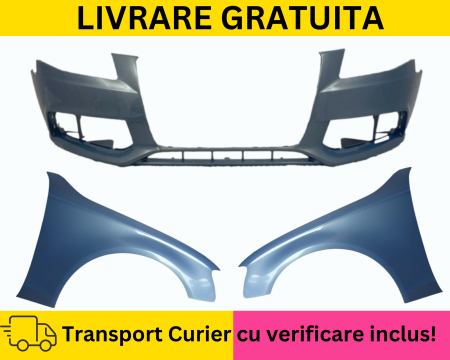 A4 B8 2007-2011 - Bara + Aripi fata Albastru LX5X VOPSITE Audi A4 B8 2008-2011 + S-LINE