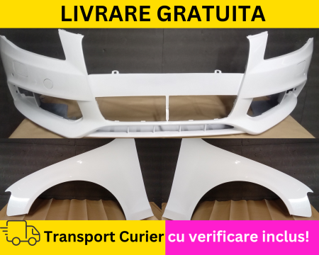 A4 B8 2007-2011 - Bara + Aripi fata VOPSITE ALB LY9C Ibis Audi A4 B8 2008-2011 + S-LINE