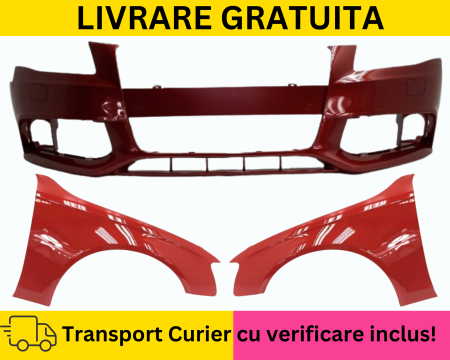 A4 B8 2007-2011 - Bara + Aripi fata ROSU VISINIU VOPSITE Audi A4 B8 2008-2011 + S-LINE