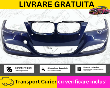BMW - Bara fata Albastru A51 BMW Seria 3 E90 E91 Facelift FL 2008-2012 cu spalator far + senzori VOPSITA TU Alegi culoarea